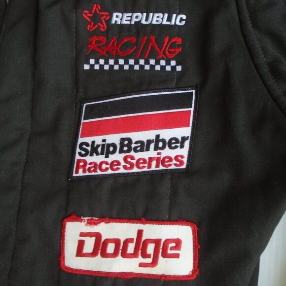 vintage Simpson Republic Racing Pit Crew Team Overalls Mens Size LS Black - Picture 6 of 12